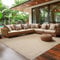 SIMPEX Outdoor Teppich Wetterfest Terrasse Balkon Garten Küchenteppich Einfarbiges Design Flachgewebe Sisal Look Waschbarer Teppich, Größe: 60 x 100 cm, Farbe: Beige