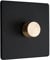 Dowsing & Reynolds Single LED Dimmer Light Switch 1 gang 2 way 5-150W Matt Black with Brass Knobs