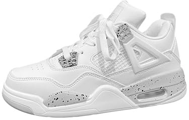 Herren Sportschuhe Große Größe Sportschuhe Herren Basketballschuhe Mode Sport Basketballschuhe Retro Shoes Trainers for Kids and Adults weiß grauEU42