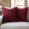 Slozzi 2er Set Kordsamt Kissenbezug WeinRot 45x45 Kissenbezüge Kissenhülle Sofakissen Dekokissenbezug Couchkissen Weich für Sofa Schlafzimmer Wohnzimmer Balkon