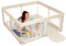 BEJOY Großer Laufstall Laufgitter XXL 180 * 200 cm, Kompakt und Stark, Schaumstoffschutz Rutschfester mit Transparentem, Atmungsaktivem Netz, Reißverschluss für Babys & Kleinkinder Indoor & Outdoor