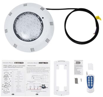 UESUENYENS Projecteur sous-marin LED RVB 45 W - Lampe de piscine encastrable - Éclairage de piscine - Éclairage de bassin - Télécommande sans fil - Lampe décorative pour aquarium et piscine