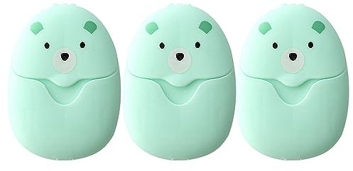 Azxcvbnm 150 Stück tragbare Einwegartikel Reinigungsseifenpapier Cartoon Reise Papier Seifen Tabletten für Outdoor Reise Seifenblätter