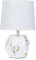 ARTE LAMP Klassische Dekorative Tischlampe mit Kabel – Weiße LED Schreibtischlampe mit weißem Textil-Lampenschirm für Wohnzimmer und Schlafzimmer