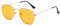 qinqilanqi-S Lunettes de soleil polygonales tendance pour homme et femme, verres classiques super légers avec cadre en métal, protection UV, or/orange