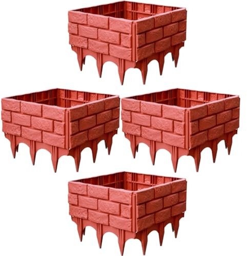 CIMAXIC 4 Stück kunststoffzaun wandverkleidung teichnetz feinmaschig raclett Garten-Terrassen-Dekoration Blatt-Sichtschutzzaun Zaun im Freien Rasenkanteneinfassung aus Kunststoff Plastik