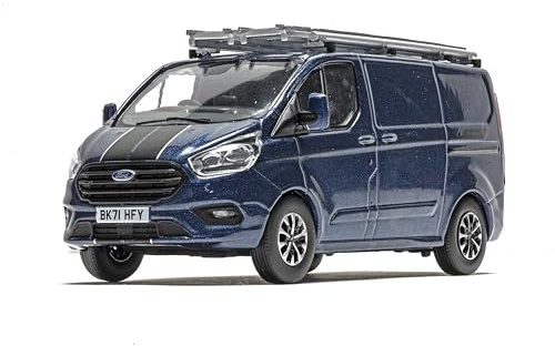 Corgi VA15104 Ford Transit Custom Sport, Chromblaues Slotcar