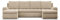 Mebligo - Ecksofa mit Schlaffunktion und 3 Bettkasten FORESTA 302x89x159 (BxHxT) Cord - Beige - Couch U Form, Sofa im Sitz: Wellenfeder + Schaumstoff, Sofas & Couches, Eckcouch