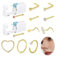 WillTen 12Pcs Nasenpiercing Selber Stechen Set mit 20G L Form Stecker, 2Pack Nasenpiercing Pistole mit Gold Ring Stechen Set