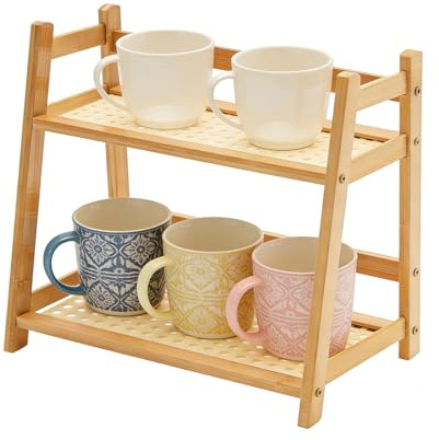 UCFBWO Organisateur de Cuisine Porte Tasse Étagère Cuisine en Rotin
