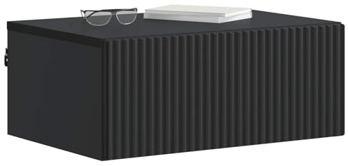 vidaXL Wandmontierter Nachttisch 2 STK. Schwarz 49 x 34,5 x 20 cm