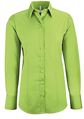 GREIFF Größe 48 Corporate Wear Basic Damen Bluse Langarm Regular Fit Apfelgrün Modell 6515