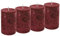 Unbekannt 4 Stumpenkerzen Kerzen Bordeaux Rot Weinrot 6cm Hochzeit Tischdeko Weihnachten Advent Kerze Deko