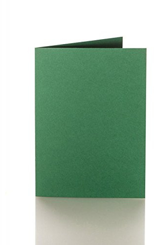 Paper24 50 Faltkarten in ca. 100 x 150 mm (für C6 Umschläge), Grammatur: 240 g/m², Farbe: 13 Dunkelgrün