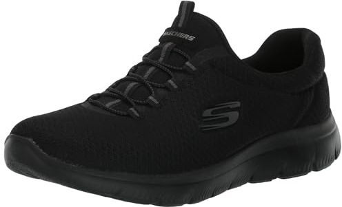 Skechers Summits, Zapatillas Mujer, Black White, 38.5 EU