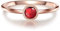 GLANZSTÜCKE MÜNCHEN Damen-Ring Sterling Silber 925 rosévergoldet mit Granat rot - Edelstein-Ring Granat-Ring Rosegold-Farben