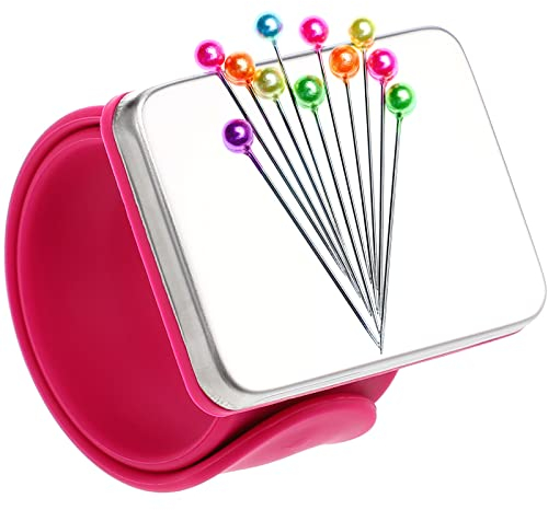 Healifty Silicone Wrist Strap Magnetic Pin Holder Bracelet for Salon Shop Sewing Hairstyling Supplies
