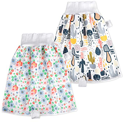FLYISH DIRECT Baby Trainingshose High Waist Cotton Sleepy Windelhose Urinpolster Klimmzüge Lernhose Potty Underwear Windelunterwäsche 2 Stück, 1-4 Jahre, M(0-4T)