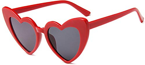 crazy bean Party Brille Herz Sonnenbrille Retro Sonnenbrille Herzform FüR Damen Partei Sonnenbrille Vintage Mode üBergroßE Klassische Glasses