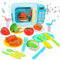 deAO Forno a microonde giocattolo con luce realistica, suono e pezzi da taglio per alimenti inclusi, ideale per bambini di età 3, 4, 5, 6 anni, ragazze, ragazzi, perfetto regalo per bambini in cucina