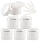 ZEOABSY Pack of 6, Empty 30 ml Smooth White Plastic Cosmetic Jars with Silver Edge, Face Cream Container Pot with Spatula for Lip Balm Lotion Travel Homemade Cream Gel Storage Pot with Spatula