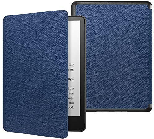 MoKo Hülle Kompatibel mit Kindle Paperwhite 11. Generation 2021, Dünne Leichte Tablet Schutzhülle mit Auto Schlaf/Aufwach PC Rücken für Kindle Paperwhite 6,8 Zoll, Signature Edition, Indigo