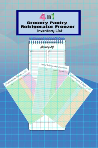 4 In 1 Grocery Pantry Refrigerator Freezer Inventory List: A Simple Pink Design Cover | Family Supplies Shopping List & Pantry Tracker Log Book And ... Date | Organize pantry inventory list
