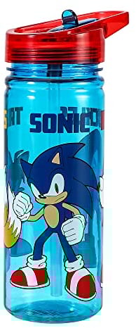 Zawadi Global Sonic the Hedgehog 580ml Water Bottle for Kids School Drinks Bottle Made of Durable Ecozen Reusable BPA Free