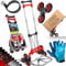 MASKO® Carrello porta-sacchi Carrello per scale pieghevole 80 kg di portata 3x3 Arrampicatore per scale incl. ruote + 2 corde di espansione + guanti - maniglia regolabile in altezza, carrello manuale