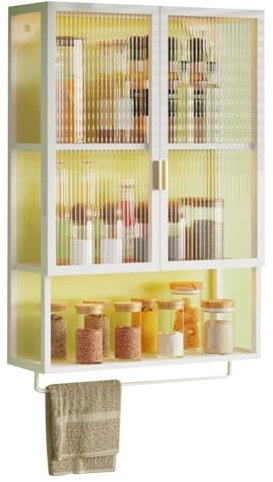 Armoire De Salle De Bain Murale Avec Barre à Serviettes – Organiseur De Rangement Sans Perçage Pour Buanderie, étagère De Cuisine, Meuble De Lavabo – Essentiel Pour Les (Size:40x14.5x70cm,Color:Blanc)