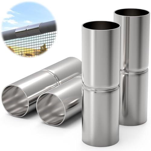 Fixirons 4 PCS Top Rail Fence Sleeve 1-5/8 X 6 Top Rail Sleeve Chain Link Fence Parts, Top Rail Sleeve for Chain Link Fence, Chain Link Fence Top Rail Adapter Pipe Connector