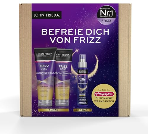 John Frieda Wunder Reparatur Vorteils-Set - Inhalt: Shampoo, 250 ml + Conditioner, 250 ml + Nacht Wunder Feuchtigkeitsspray, 100 ml - Für widerspenstiges, frizzy Haar - Frizz Ease Serie