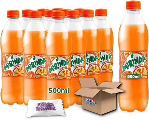 Mirinda Orange Bottles 12x500ml | Sparkling Orange Soda Drink Multi-Pack Boxed Treatz