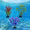 FloraMolly 3Pz Piccole Piante Acquario, Realistico Fish Tank Piante Artificiali False Fish Tank Decorazioni Piante-Verde Viola Rosso