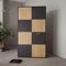 möbelando Drehtürenschrank >Quadro 2< mit 2 Türen, in grau/Lamela Eiche Dekor - 93,5x184,7x52,7cm (B/H/T)