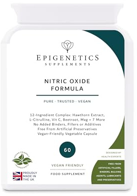 Nitric Oxide | 60 Capsules | L-Citrulline, Vitamin C, Hawthorn Berry, Beetroot, Magnesium, Zinc, Vitamin B6, Adenosine Triphosphate, Manganese, Niacin, Folic Acid