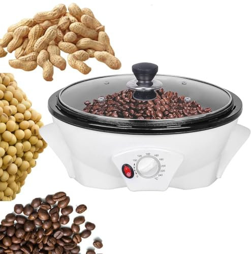 pedenencelia Tostatrice caffè,Tostatrice Elettrica Chicchi di caffè da 800 G,4 Fori di Ventilazione/Temperatura Regolabile/0-240 ℃,Macchina Cuocere I Chicchi di caffè per La Casa