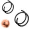 ESHIONER Double Nasenring Hoop für einzelne Piercing Spirale Nase Ringe Piercing Schmuck Dünn Klein 20 Gauge Hypoallergen 8MM/10MM 2PCS Schwarz Twist Nasenpiercing Ring für Damen G23 Titan