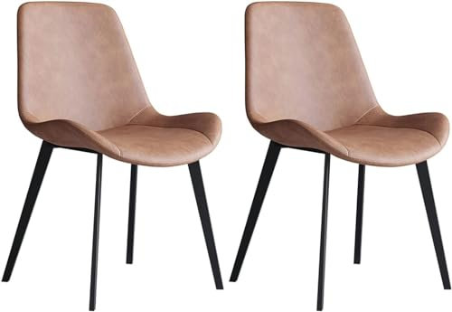 OZSSLJJ Gepolsterter Esszimmerstuhl for die Küche, Ledersessel 2er-Set, Metallbeine, Wohnzimmer, Schlafzimmer, Küche, Moderne Möbel(B)
