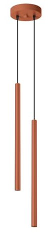 SOLLUX lighting Hängelampe Pendelleuchte Hängeleuchte Deckenlampe Lampe Decke Stahl 2 Flammig 15 x 15 x 114 cm Ockerrot Pastelo
