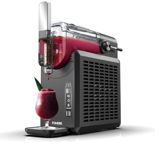 FOHERE Máquina de granizado de 2 l para el hogar, no requiere cubitos de hielo, autolimpieza, 5 en 1 máquina de granizado con 5 ajustes para granizados, cócteles, frappé, batidos, vino, tecnología