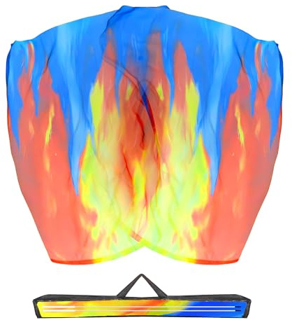 Baisdan Drapeaux de culte de l'eau bénite et du feu avec tiges flexibles, drapeaux de danse de louange et d'adoration pour le culte prophétique, la danse d'église chrétienne jaune, rouge, bleu