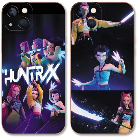TBNMBGY 2 Stück Handyhülle für iPhone 13 6,1 Hülle, Silikon Weiche TPU Schutzhülle mit Kpop Hunters Idol Zoey Rumi Mira Cartoon Character Muster Fallschutz Kameraschutz Mädchen Case,Funny