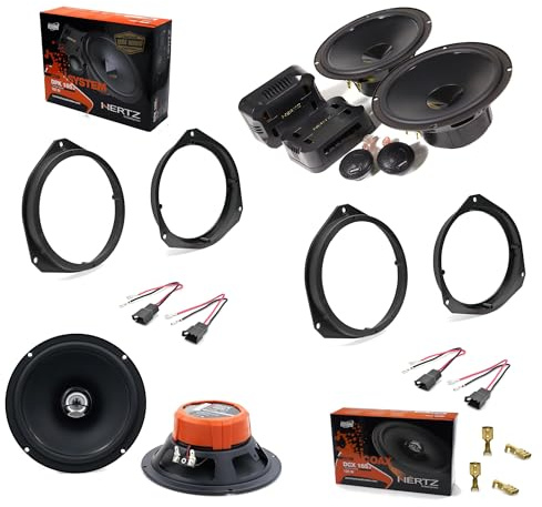 Superauto hi-fi Kit 6 Casse Altoparlanti Compatibili con Alfa Romeo Giulietta dal 2010 Anteriori e Posteriori DPK 165.3 + DCX 165.3 + Adattatori e Accessori Montaggio