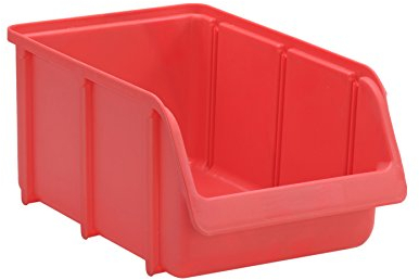 hünersdorff 674100 Sichtbox / Stapelbox / Lagerbox in Größe 4, stapelbar, Farbe: Rot