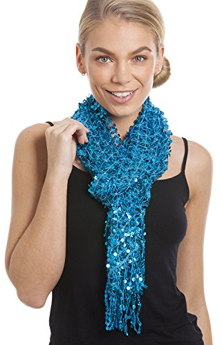 Central Chic Women's Stunning Sequin Evening Scarf - In 6 Beautiful Colours