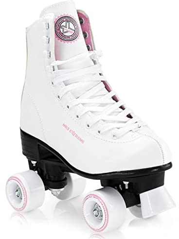 Nils Extreme Rollschuhe für Damen Mädchen und Kinder NQ8400S - Quad Roller aus Kunstleder – Disco Skates - Rollerskates 40 - Weiß