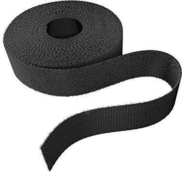 KabelDirekt – Colliers de serrage – 10m × 20mm – librement découpables, réutilisables (rouleau pour couper, refermable, connecte les câbles et bien plus encore, noir)