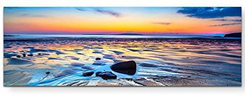 Paul Sinus Art Leinwandbilder | Bilder Leinwand 120x40cm Ballybunion Strand – Irland