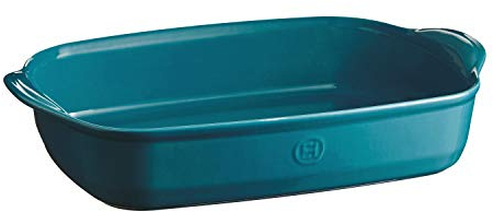 Emile Henry EH609654 Grande teglia da forno rettangolare, ceramica, blu calanque, 42 x 27 x 9 cm